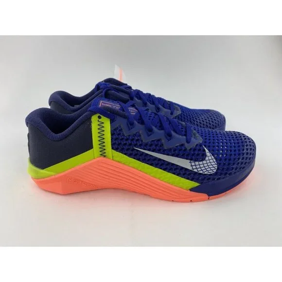 NEW Nike Metcon 6 Deep Royal Blue Mango Men's Cross Fit Training Shoes - Picture 9 of 12